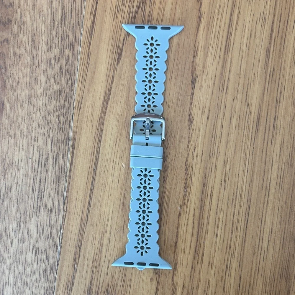 Floral Cutout Apple Watch Bands in Pink and Gray